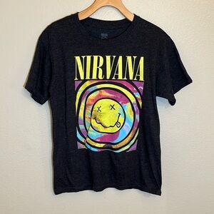 Nirvana Grunge Gray Smiley Face Shirt